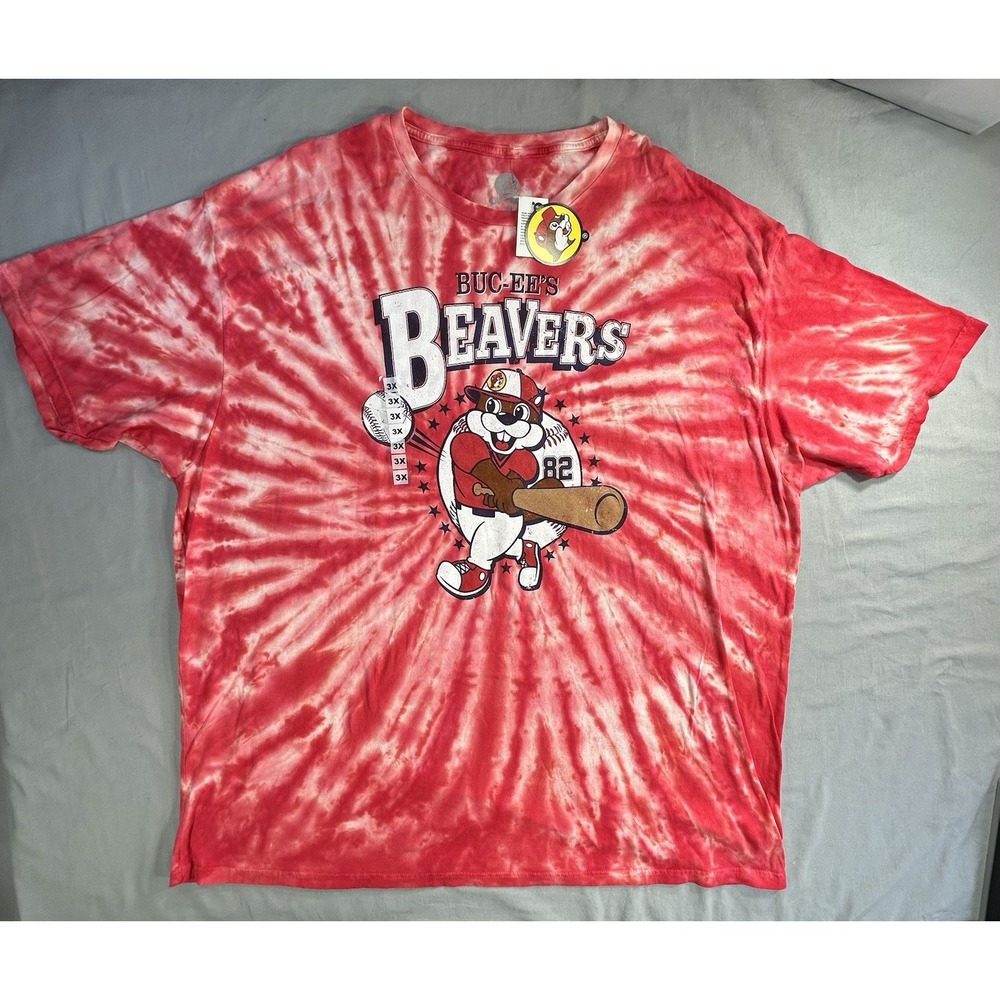 Buc-ees T-shirt Buc-ees Beavers Red Tie Dye‎ Men's 3XL NEW
